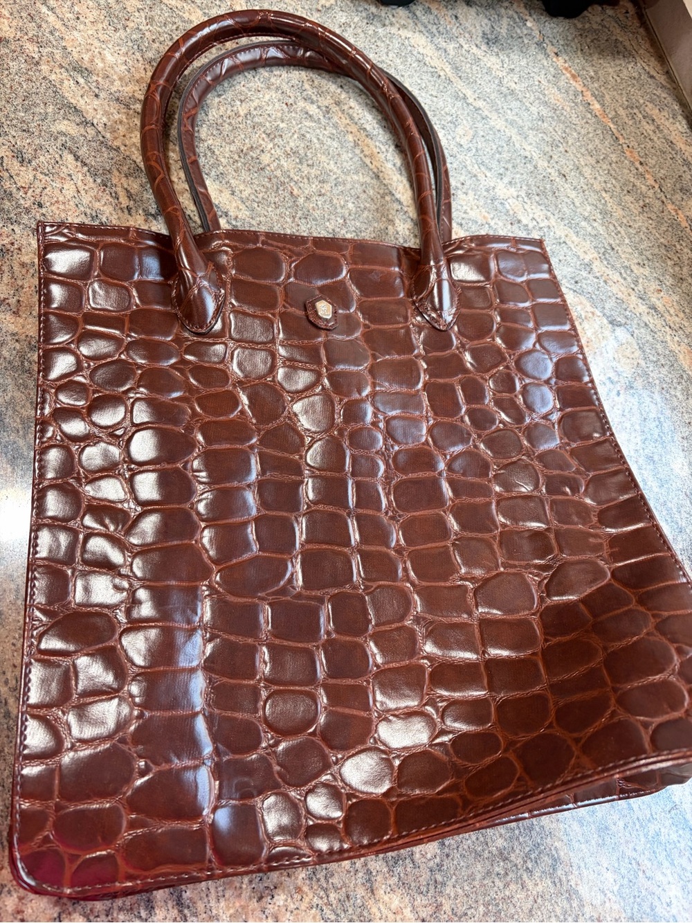 Ralph Lauren Croc-Embossed Tote Bag